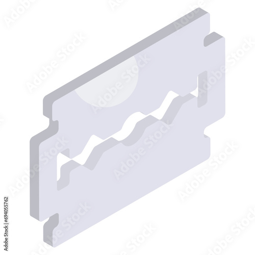 Conceptual isometric design icon of razor blade