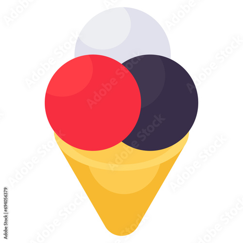 A yummy icon of ice cream cone