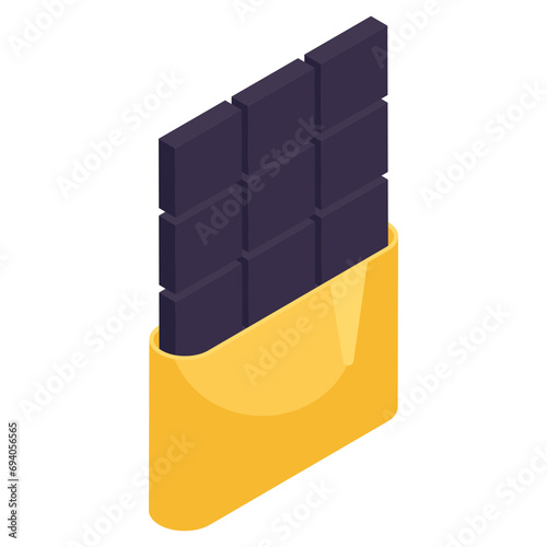 A colored design icon of chocolate 