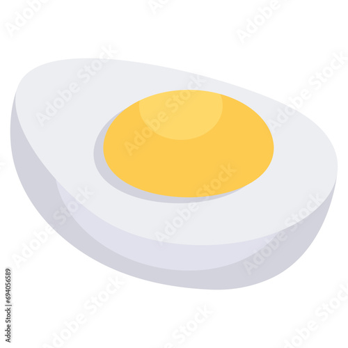 Boiled egg icon, editable vector