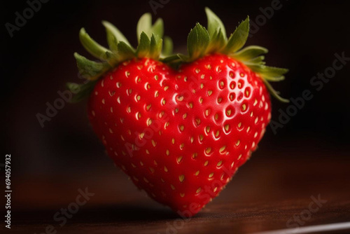 strawberry in the shape of a heart ,background, 3D 
