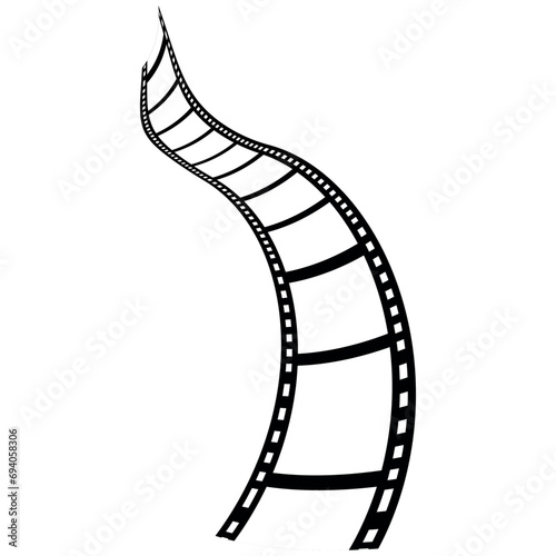 vector film strip. film strip on white. Film tape vintage icon isolate. movies film background with flim roll