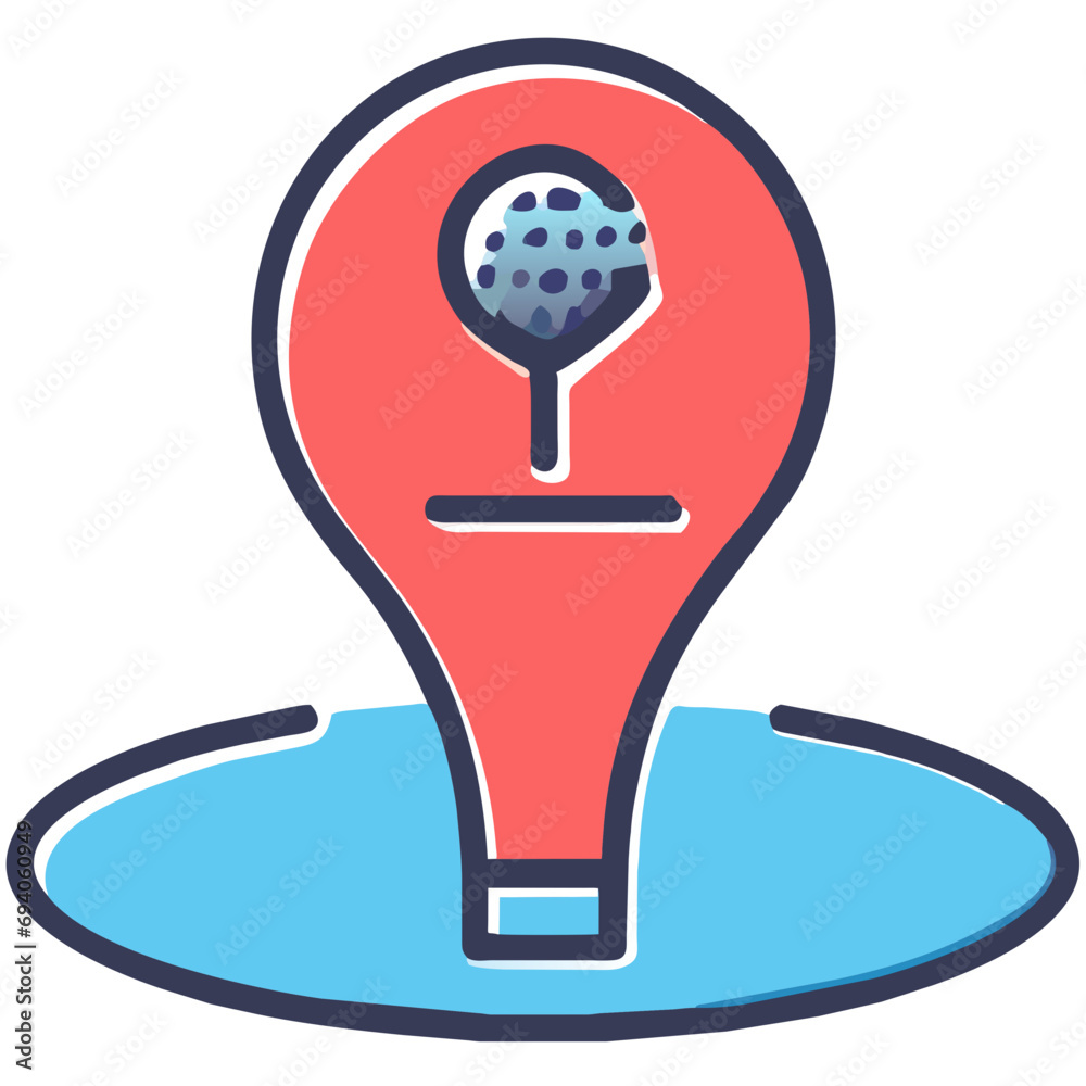 Golf ball on a tee vektor icon illustation Golf ball on a tee vektor icon illustation