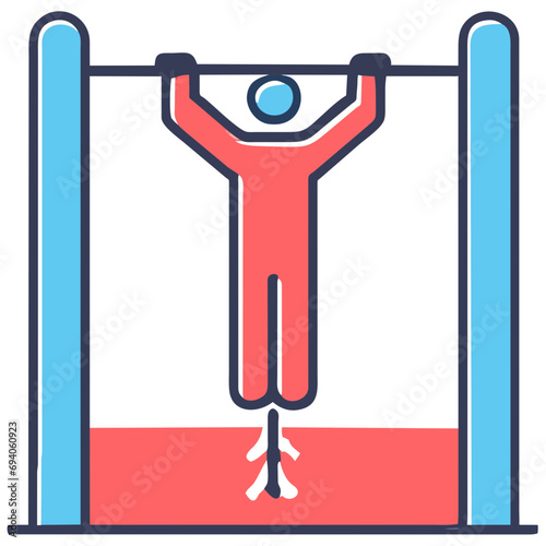 Pole vaulting pole and bar vektor icon illustation