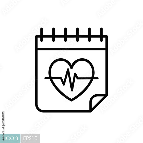 Medical checkup calendar vector icon