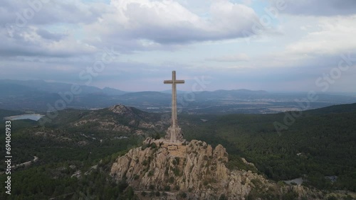Aerial view of Cruz de los caidos, Spain photo