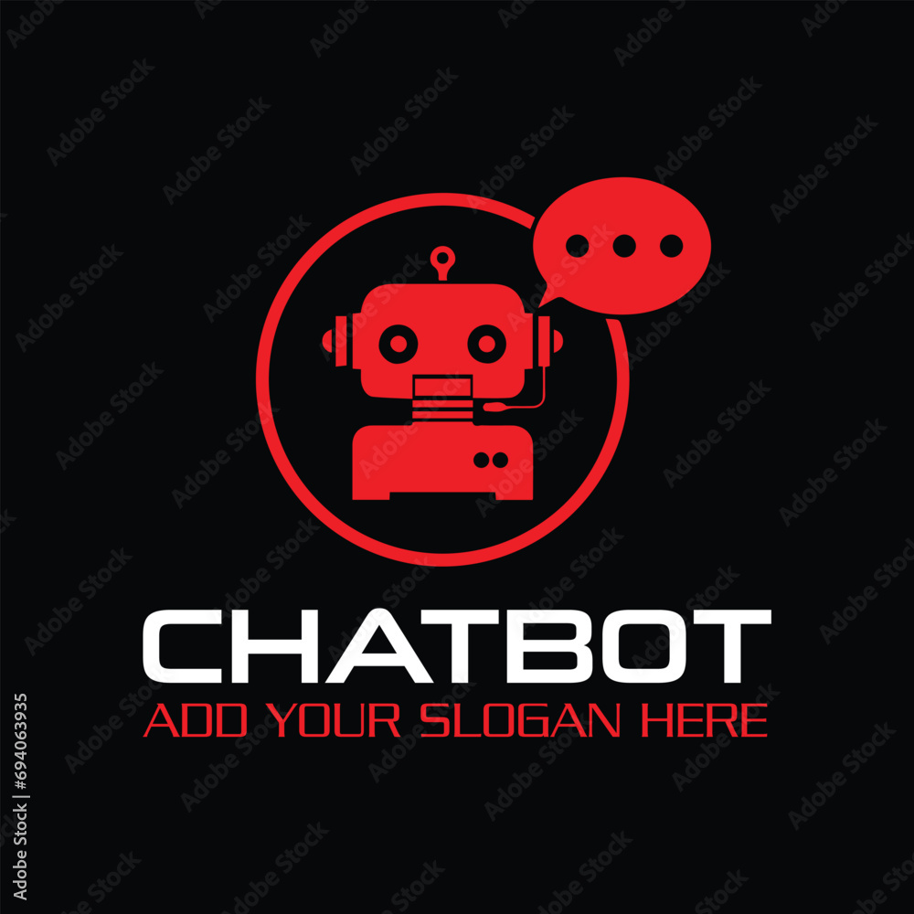 chat bot and chat box logo design vector