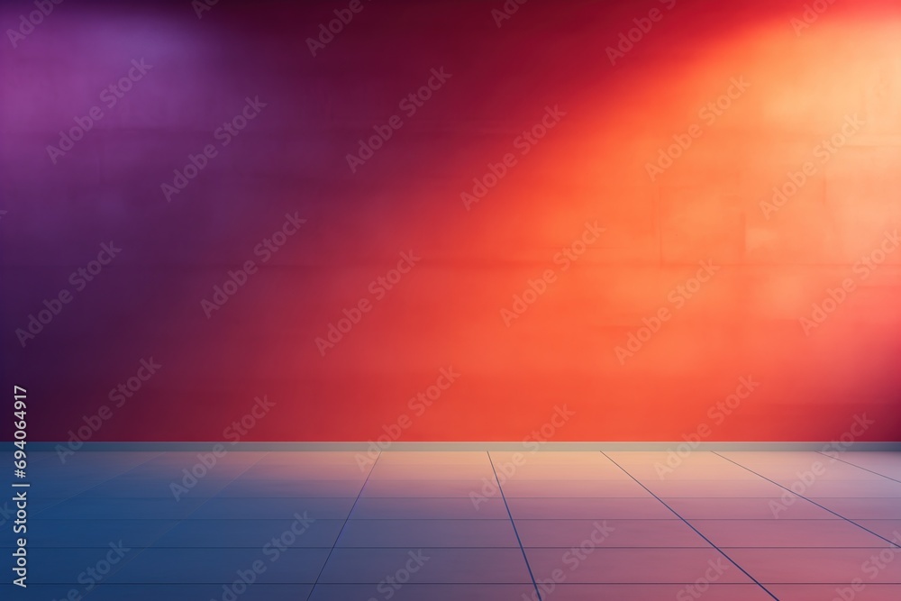 Sunlight on a colorful vivid wall, sunbeams in a room, sunny day scene for product presentation. Minimalist interior. Copy space for text, minimalistic illustration