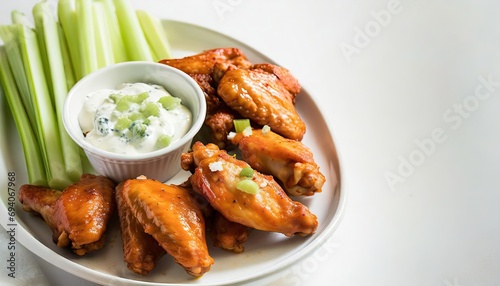 Spicy Buffalo Wings Platter with Copyspace