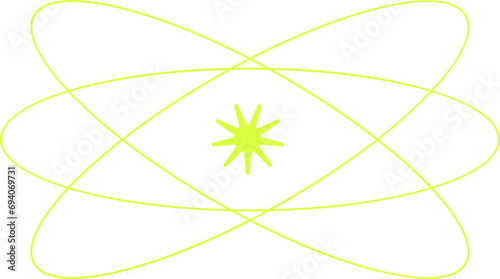 Star Orbit Y2K Element. Retro futuristic shape.