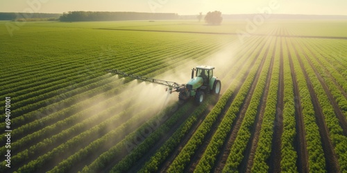 Spraying Crops in Rural Farmland photo