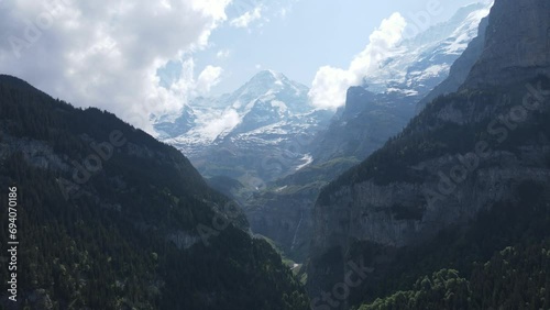Aerial view of Lauterbrunnen, Switzerland