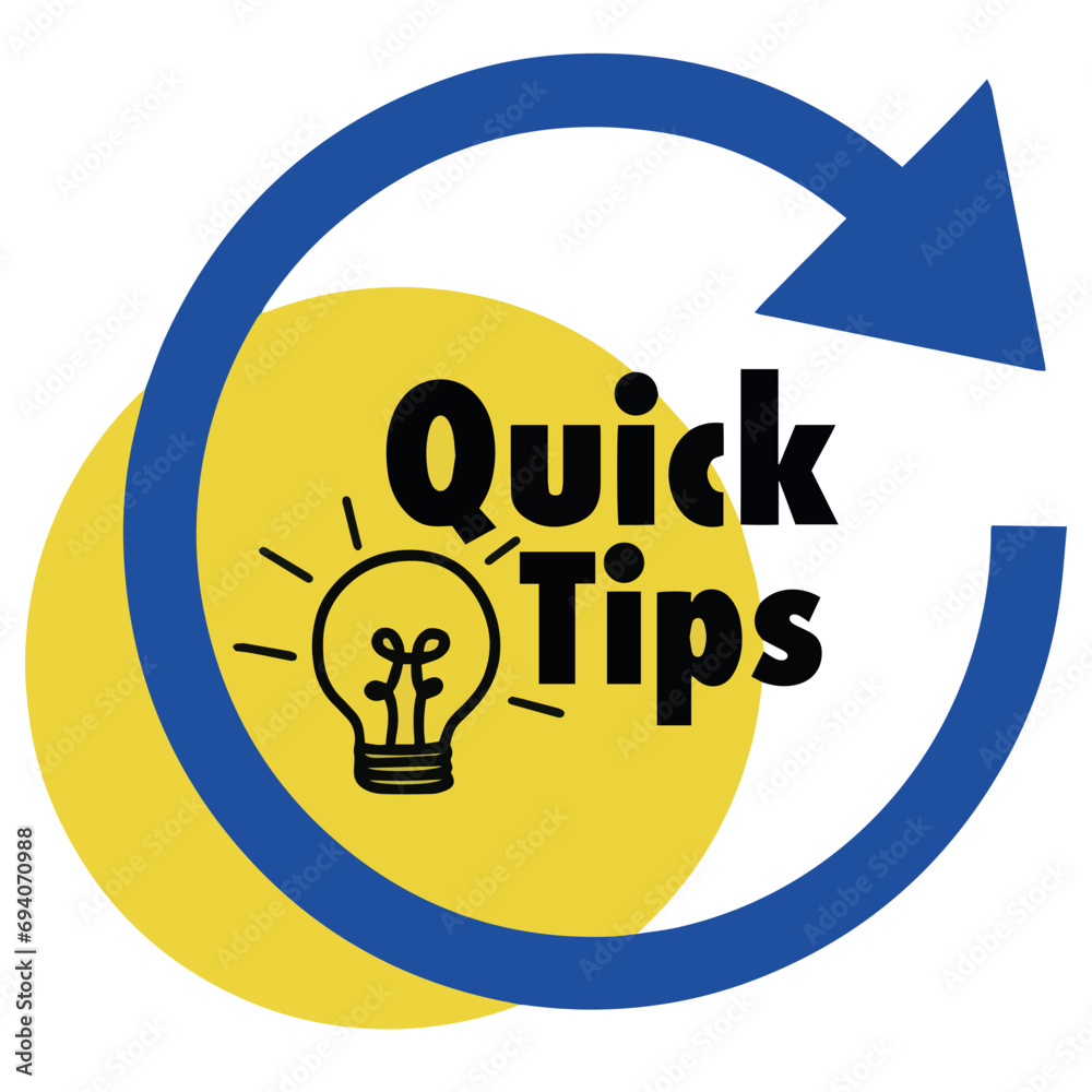 Design vector quick tips badge icon sign sticker illustration Design vector quick tips badge icon sign sticker illustration