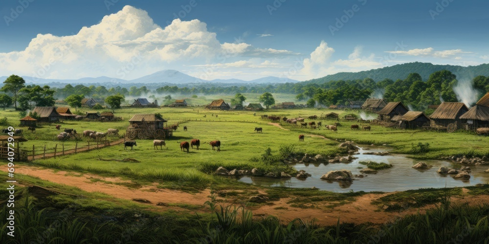 Serene Rural Development Scene