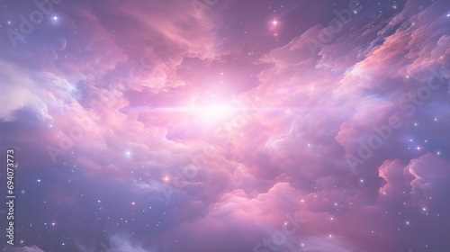 Pastel pale galaxy and stars spiritual background photo