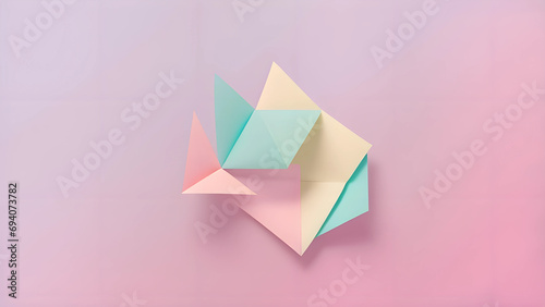 folded paper origami pastel abstract background