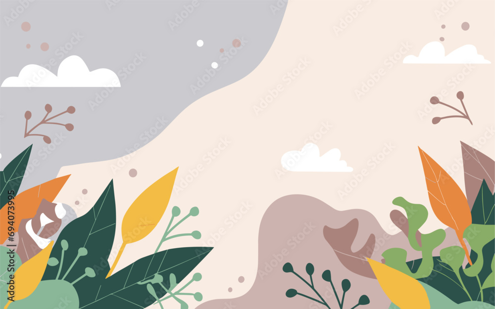 Fototapeta premium background with flowers, abstract background, vector background, flowers background, vector illustration