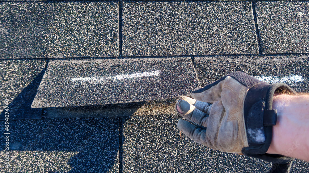Residential roof inspection for an insurance claim due to storm damage ...
