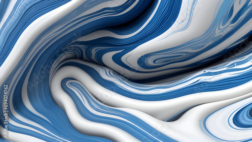 abstract 3d rendered swirl liquid background blue