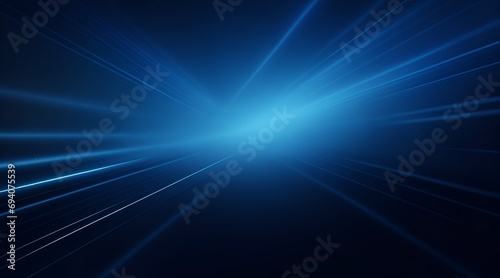 Blue light rays on dark blue background abstract glowing gradient banner backdrop design 
