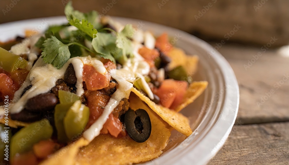 Jalapeno and Bean Nachos Delight with Copyspace Jalapeno and Bean Nachos Delight with Copyspace