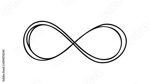 One continuous line of infinity symbol. Doodle vector illustration