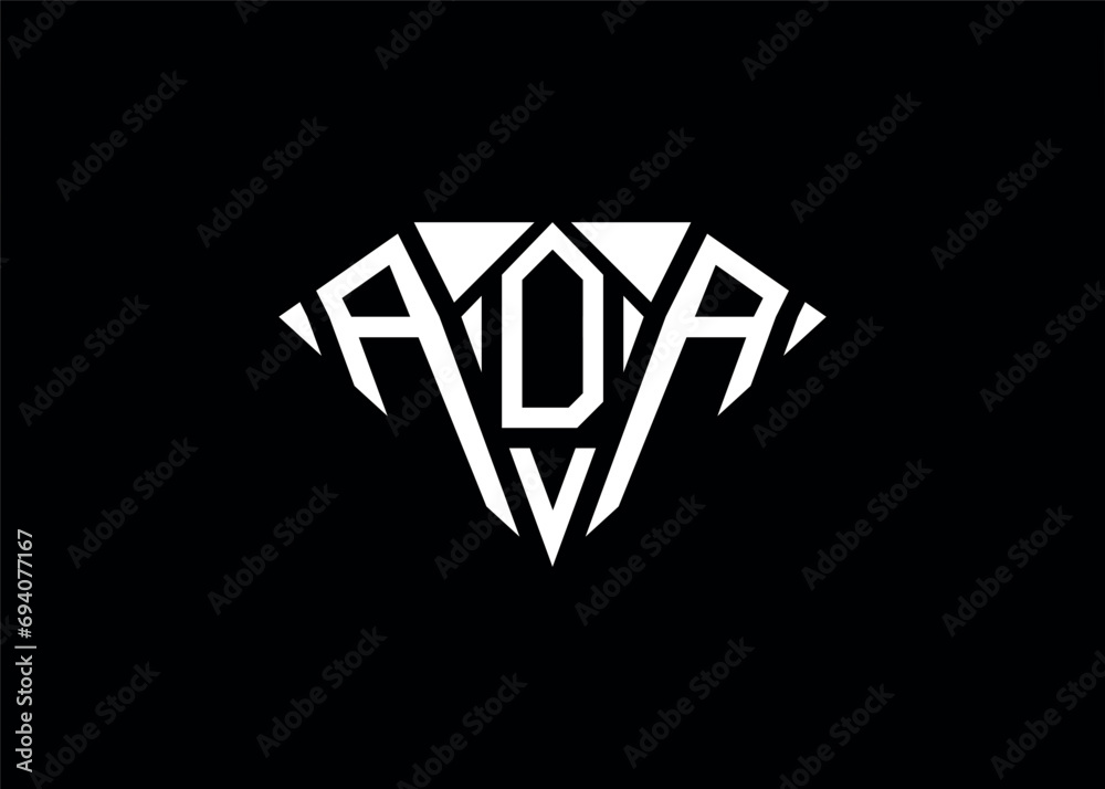 Modern letter A D A diamond shape logo And initial monogram A D A letter logo vector template