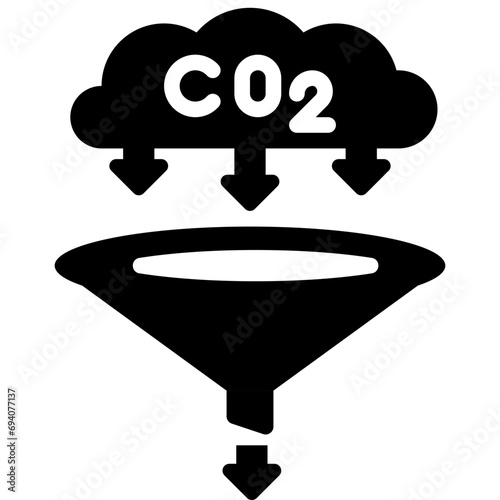 decarbonization Glyph style icons