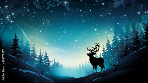 Enchanted Winter: Reindeer Under the Northern Lights