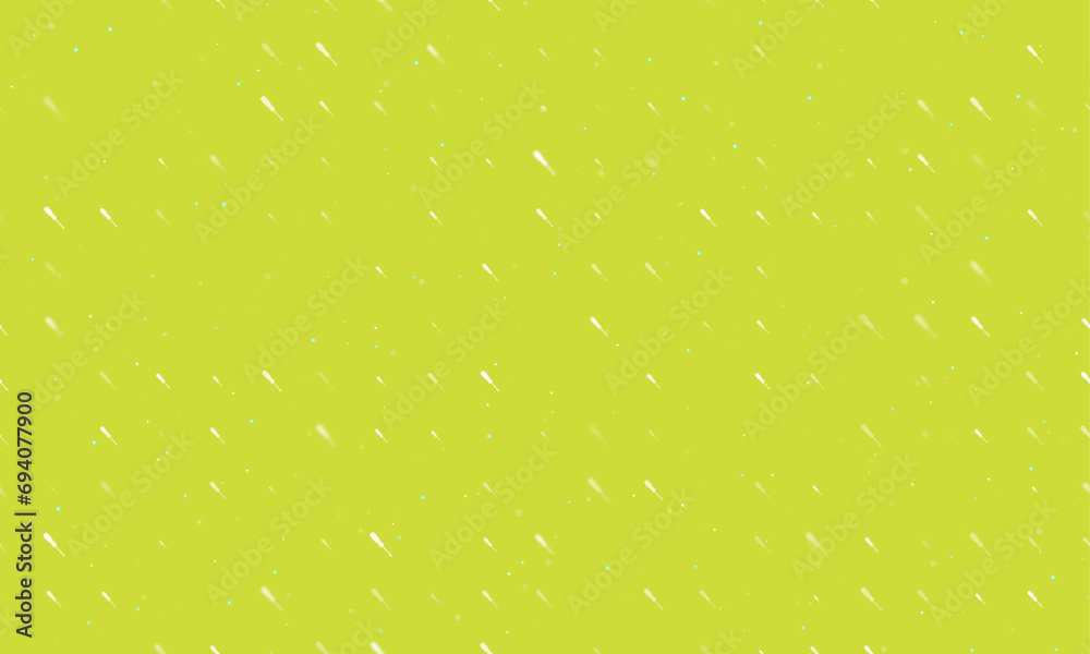 Seamless background pattern of evenly spaced white screwdriver symbols of different sizes and opacity. Vector illustration on lime background with stars