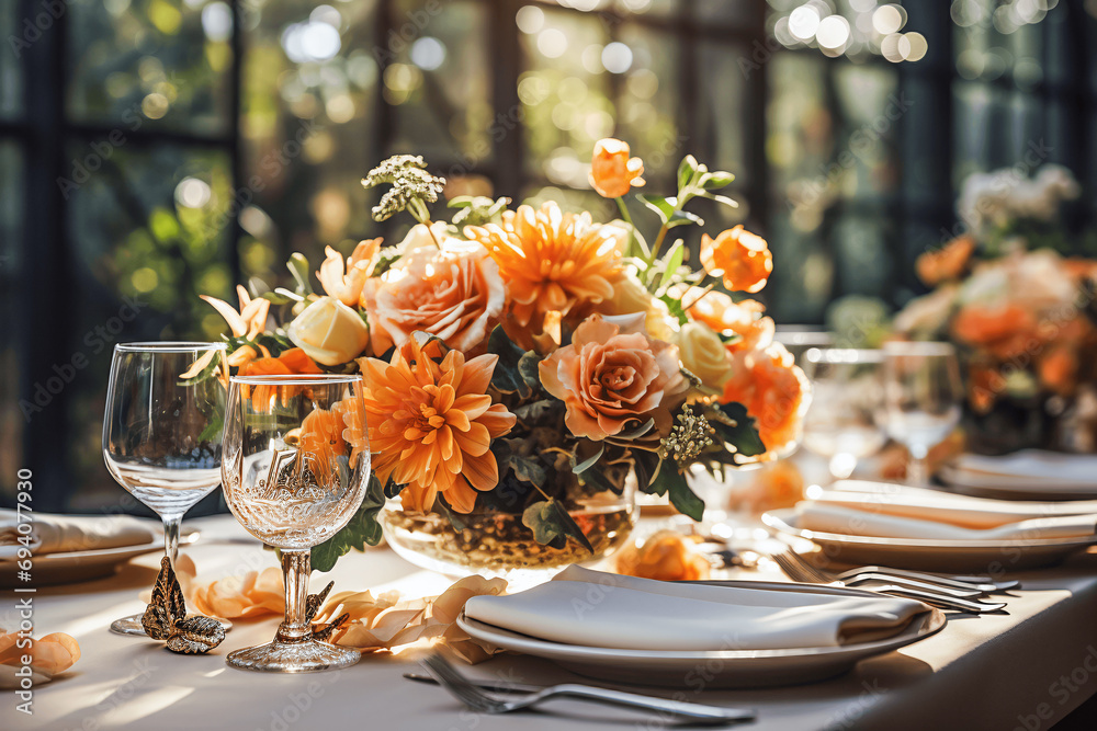 table setting at restaurant