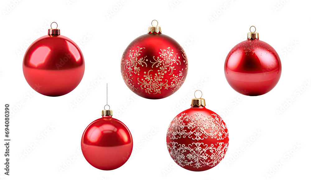 Vibrant Red Christmas Ornament Ball Isolated on transparent Background Vibrant Red Christmas Ornament Ball Isolated on transparent Background