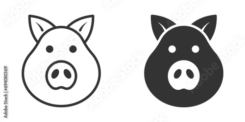 Pig head icon. Vector illustration