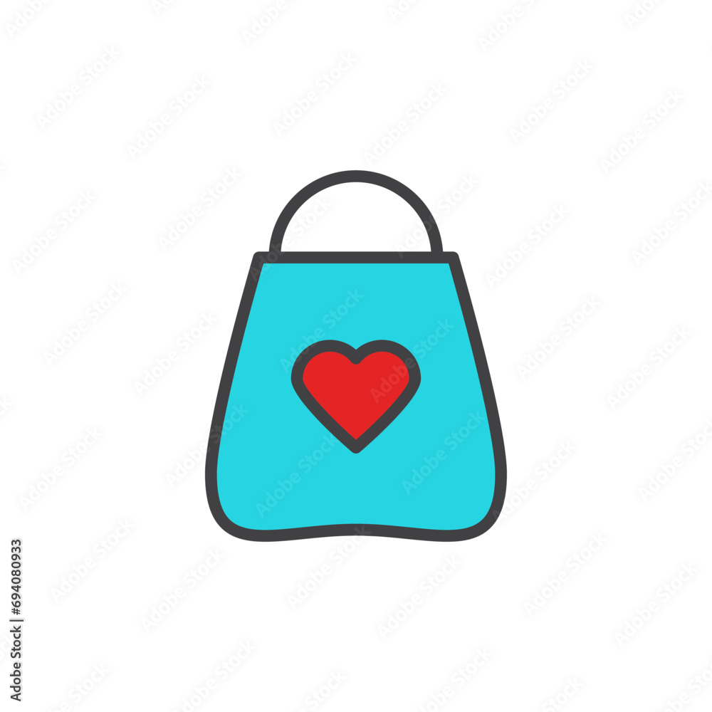 gift bag icon. sign for mobile concept and web design. Outline vector icon. Symbol, logo illustration. Vector graphics