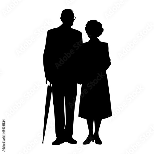 Vector illustration. Silhouette of a couple in love. Set of people.