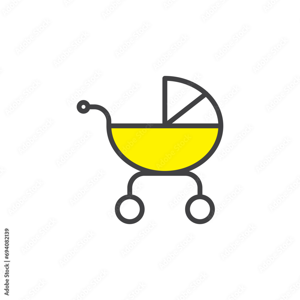 stroller icon. sign for mobile concept and web design. Outline vector icon. Symbol, logo illustration. Vector graphics stroller icon. sign for mobile concept and web design. Outline vector icon. Symbol, logo illustration. Vector graphics