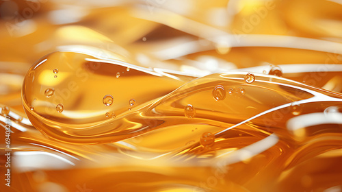 yellow liquid cosmetic or beverage bubble