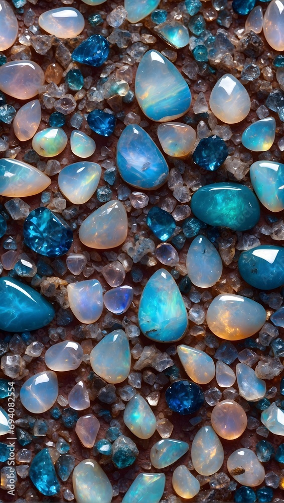 background with shiny small diamonds of various colors, opals and brilliants background with shiny small diamonds of various colors, opals and brilliants