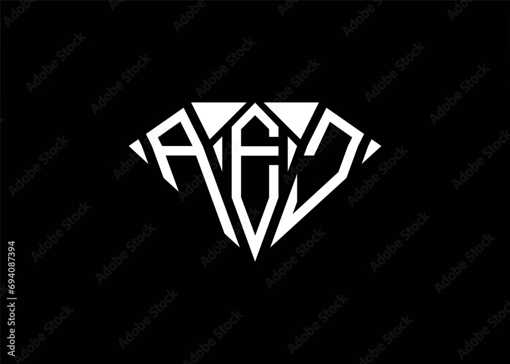 Fototapeta premium Modern letter A E J diamond shape logo And initial monogram A E J letter logo vector template