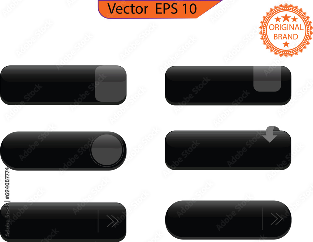 Black web buttons gold gradient buttons. Web buttons design template. Modern buttons set. EPS 10. Vector illustration Black web buttons gold gradient buttons. Web buttons design template. Modern buttons set. EPS 10. Vector illustration