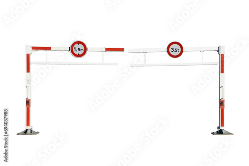Картината върху платно Height restriction barrier isolated on the transparent background