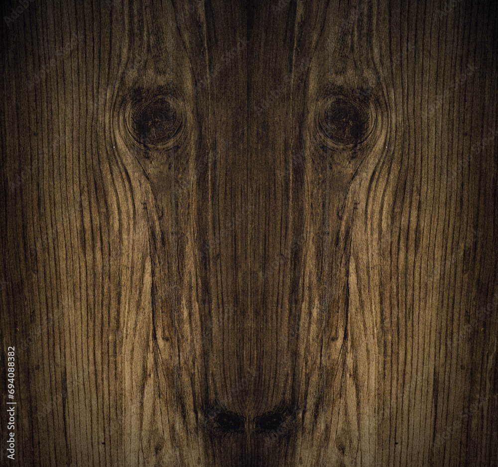 Obraz premium abstract wooden background with animal face