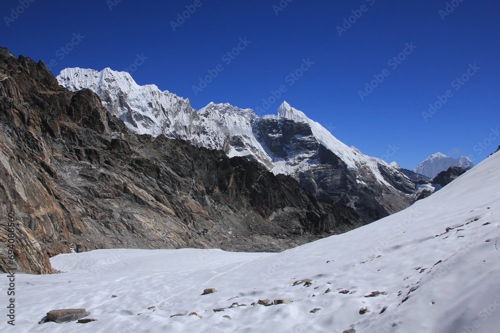 View of the Cho La pass, Nepal.