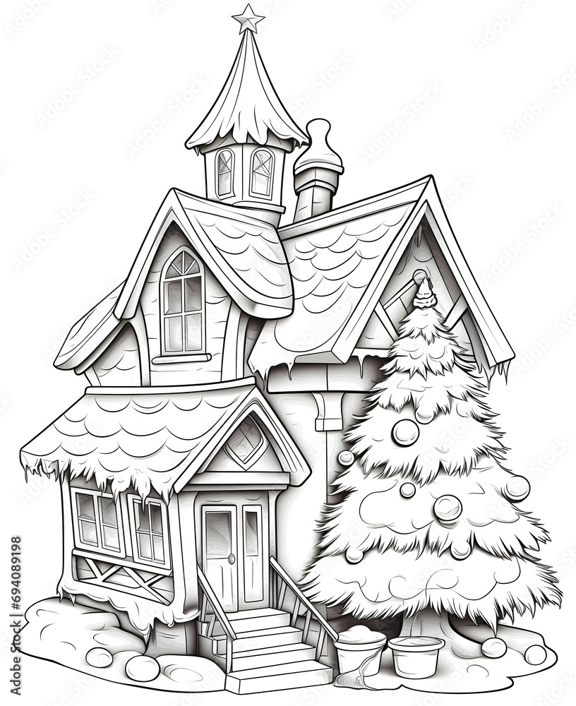 Christmas tree house. Xmas tree as a symbol of Christmas of the birth of the Savior.