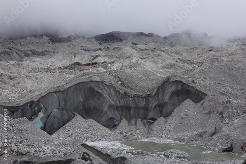 Detail of the Ngozumpa Glacier, largest glacier in Nepal. photo