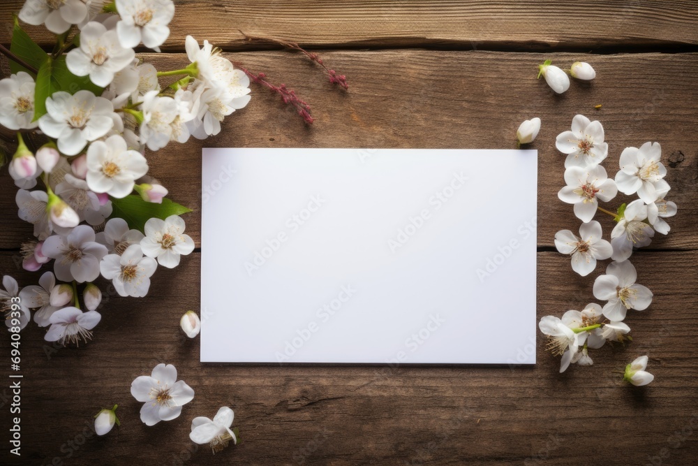 White sheet with blooming branch
