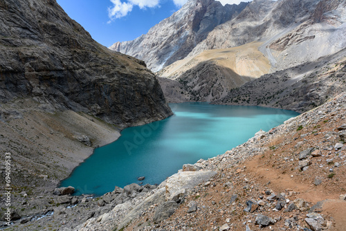 A beautiful lake in the mountains of Tajikistan.