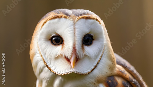 Common barn owl (Tyto albahead). Close up. © Antonio Giordano