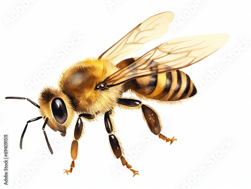 Minimalistic Watercolor Bee Clipart for Graphic Resources AI Generated © Alex