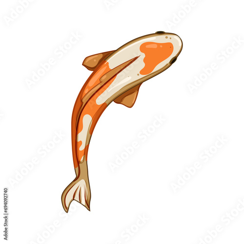 oriental koi fish carp cartoon. pond china, water tattoo, wallpaper red oriental koi fish carp sign. isolated symbol vector illustration